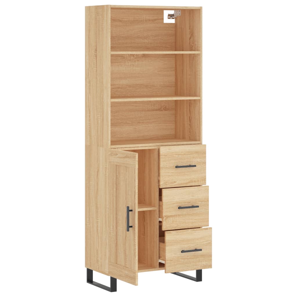Buffet haut Chêne sonoma 69,5x34x180 cm Bois d'ingénierie - XIOS