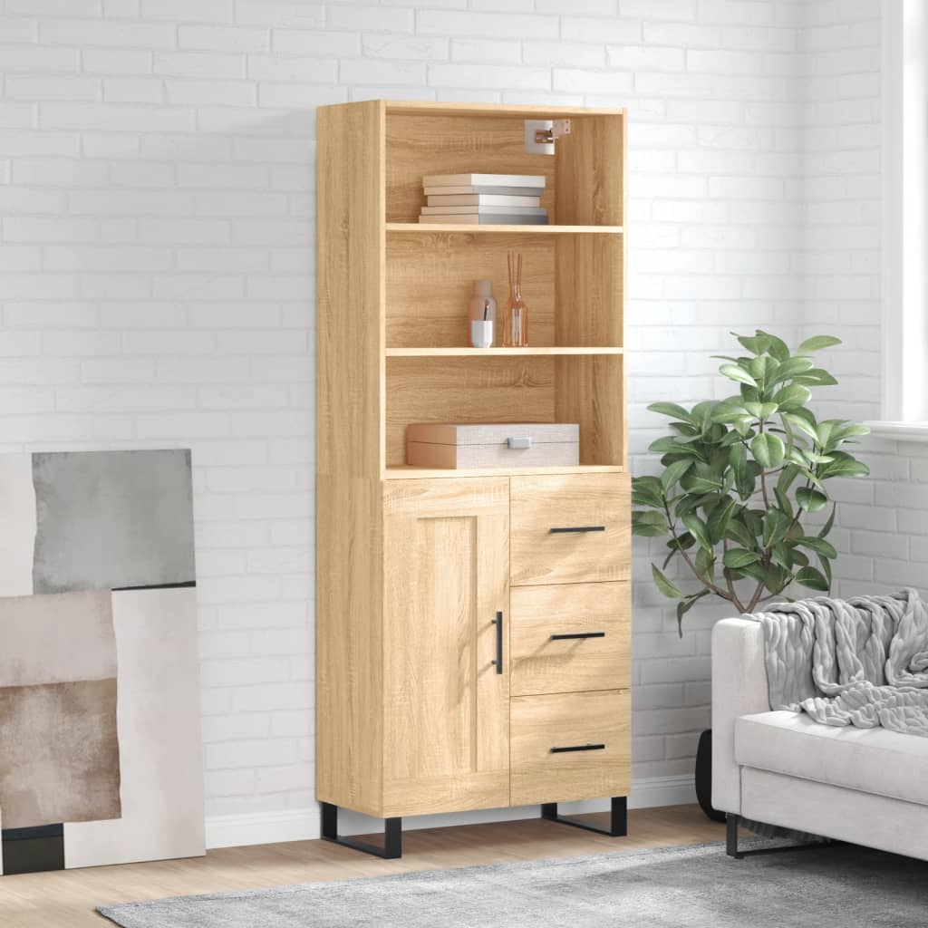 Buffet haut Chêne sonoma 69,5x34x180 cm Bois d'ingénierie - XIOS