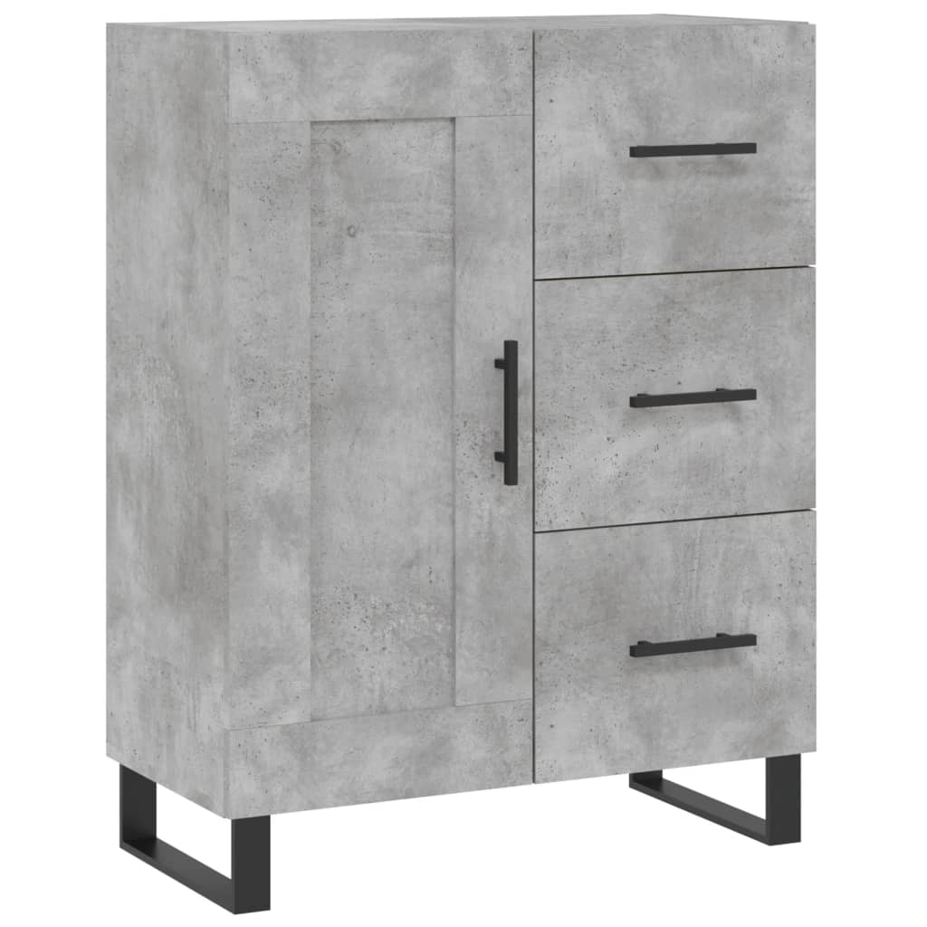 Buffet haut Gris béton 69,5x34x180 cm Bois d'ingénierie - XIOS
