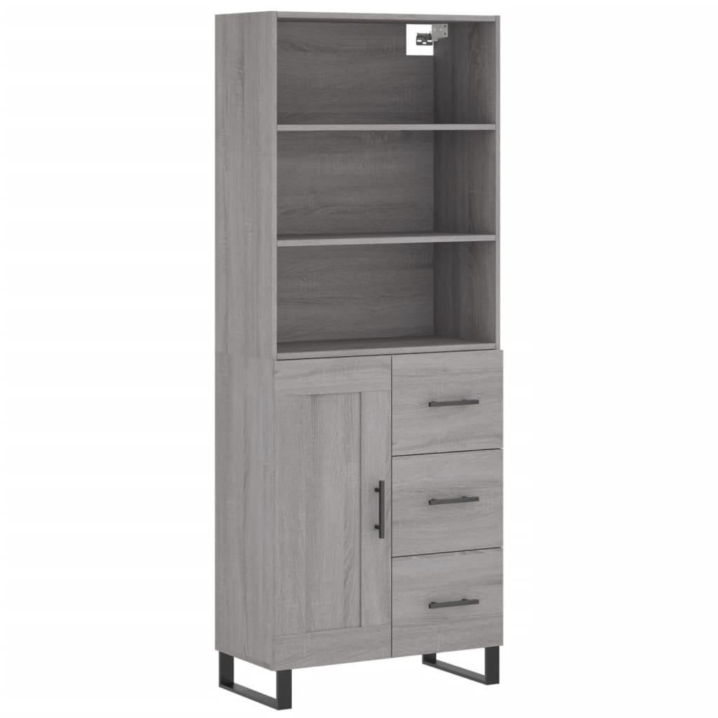 Buffet haut Sonoma gris 69,5x34x180 cm Bois d'ingénierie - XIOS