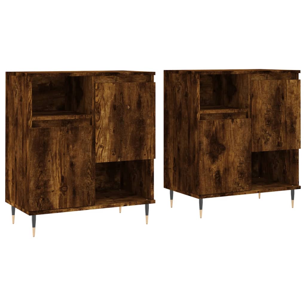 Buffets 2 pcs chêne fumé bois d'ingénierie - XIOS