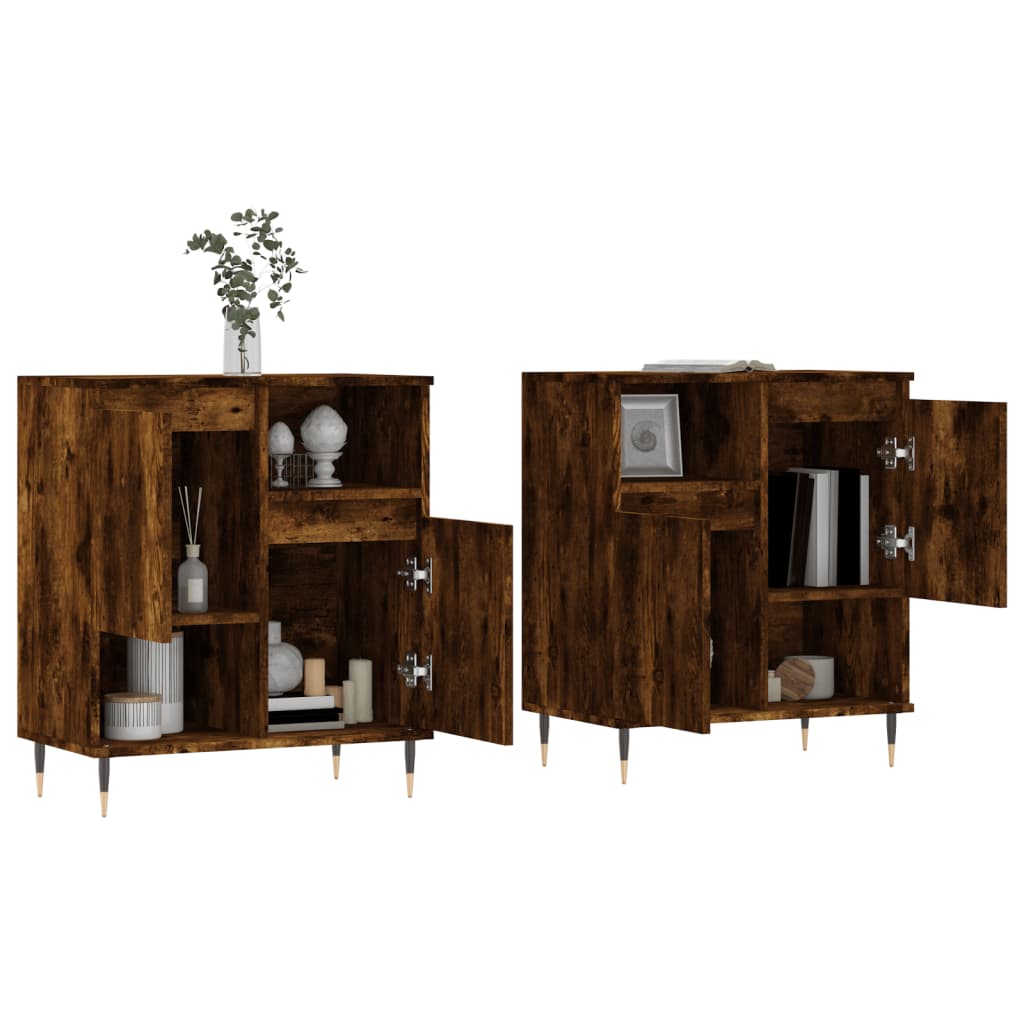 Buffets 2 pcs chêne fumé bois d'ingénierie - XIOS