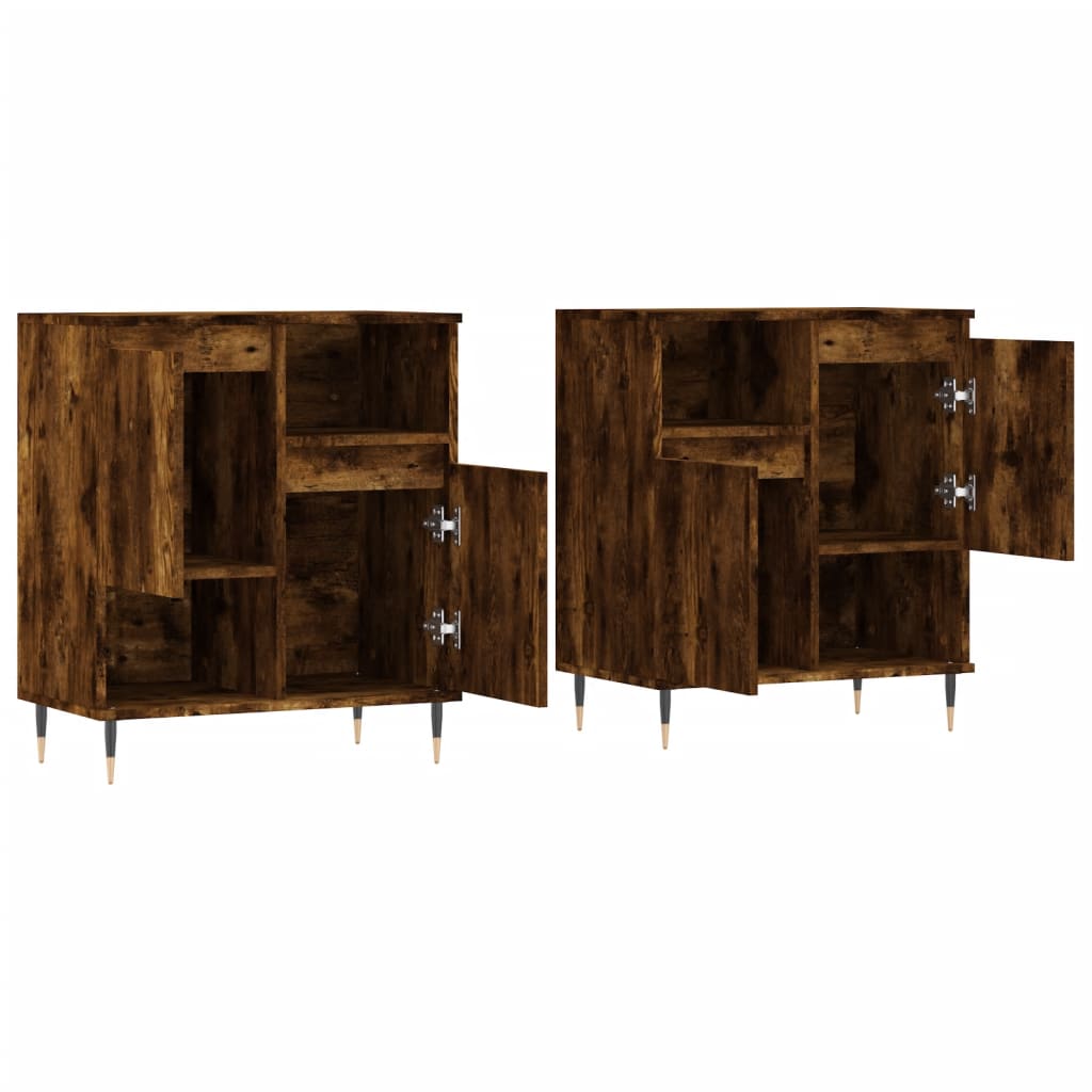 Buffets 2 pcs chêne fumé bois d'ingénierie - XIOS