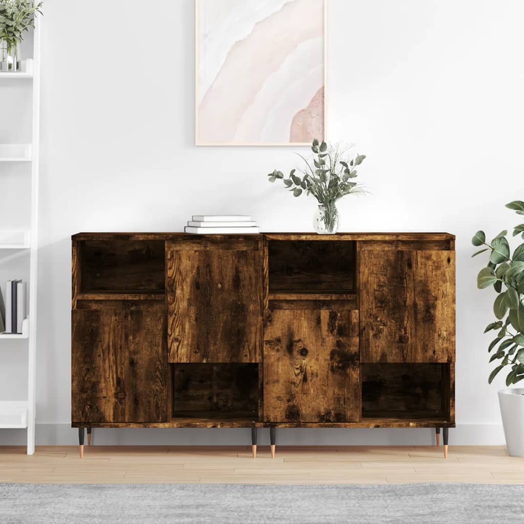 Buffets 2 pcs chêne fumé bois d'ingénierie - XIOS