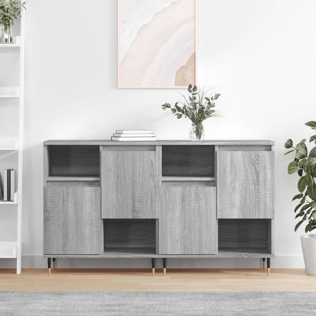 Buffets 2 pcs sonoma gris bois d'ingénierie - XIOS