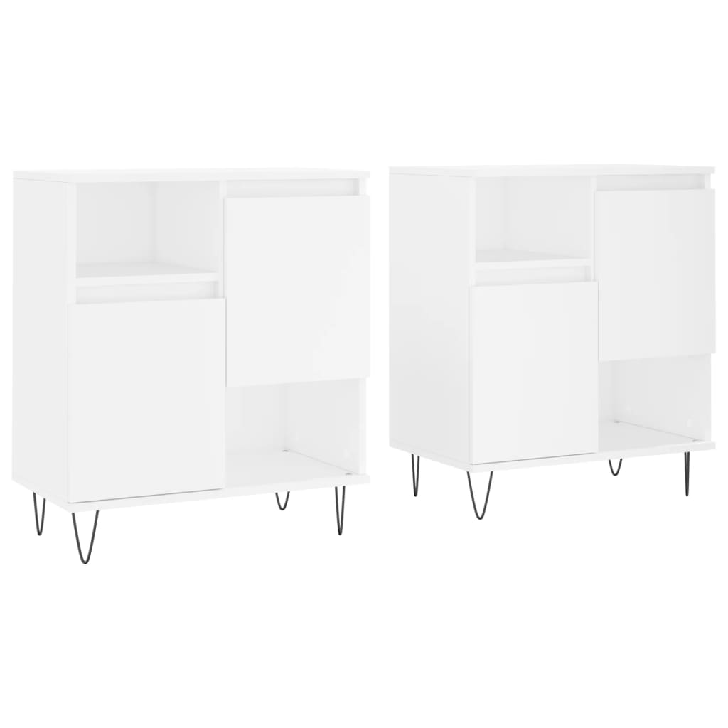 Buffets 2 pcs blanc bois d'ingénierie - XIOS