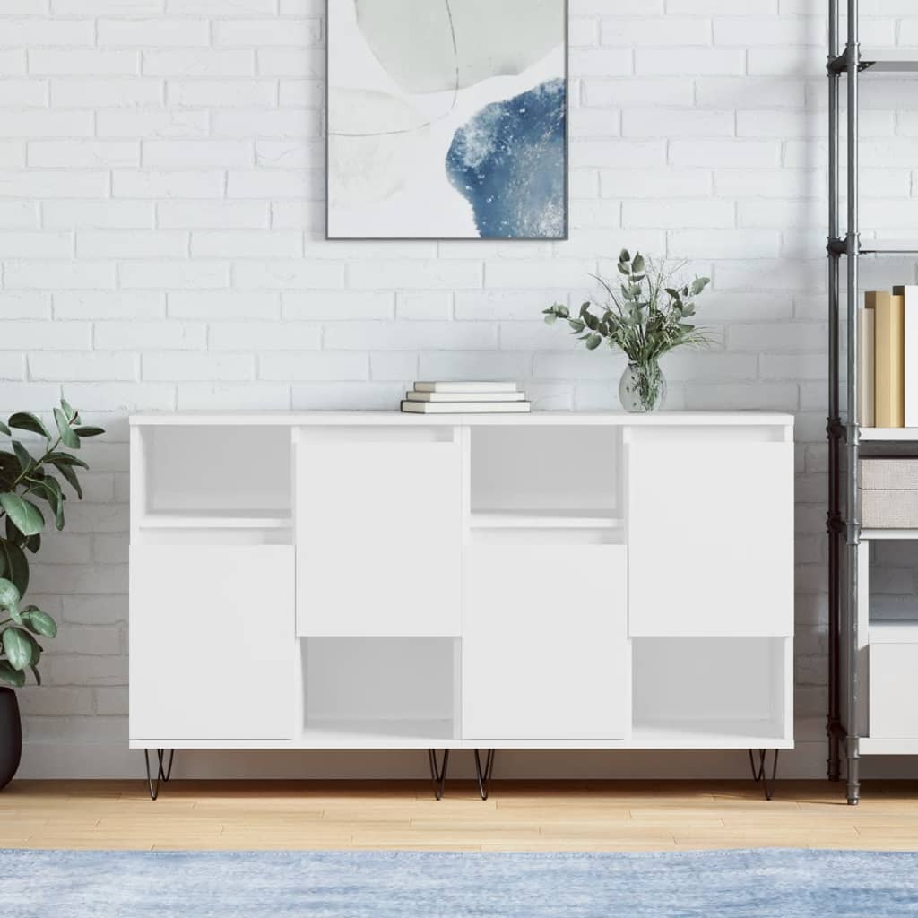Buffets 2 pcs blanc bois d'ingénierie - XIOS