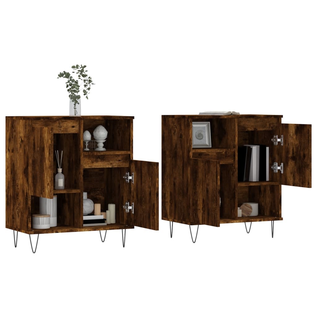 Buffets 2 pcs chêne fumé bois d'ingénierie - XIOS