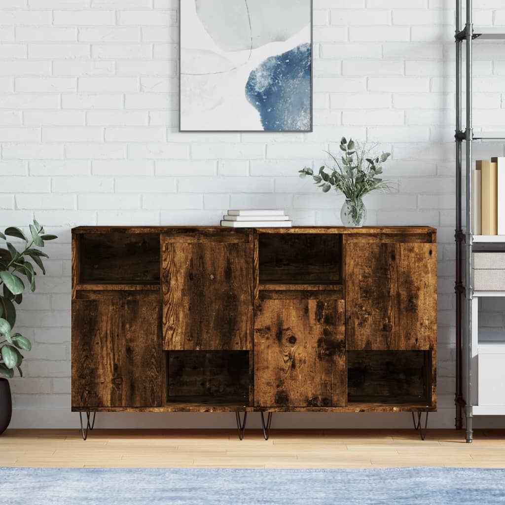 Buffets 2 pcs chêne fumé bois d'ingénierie - XIOS