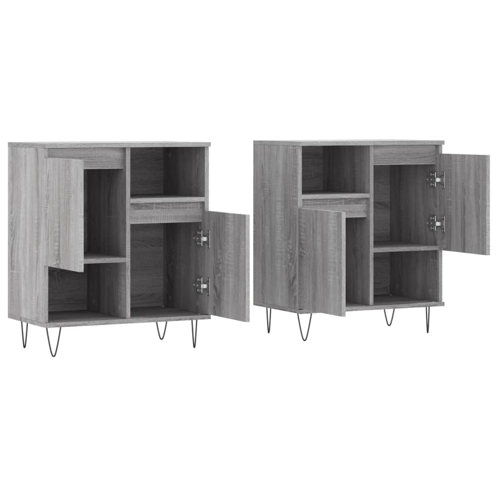 Buffets 2 pcs sonoma gris bois d'ingénierie - XIOS
