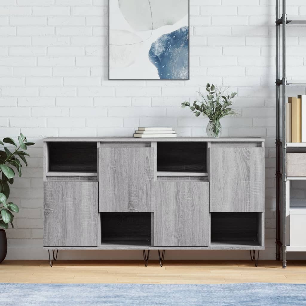 Buffets 2 pcs sonoma gris bois d'ingénierie - XIOS