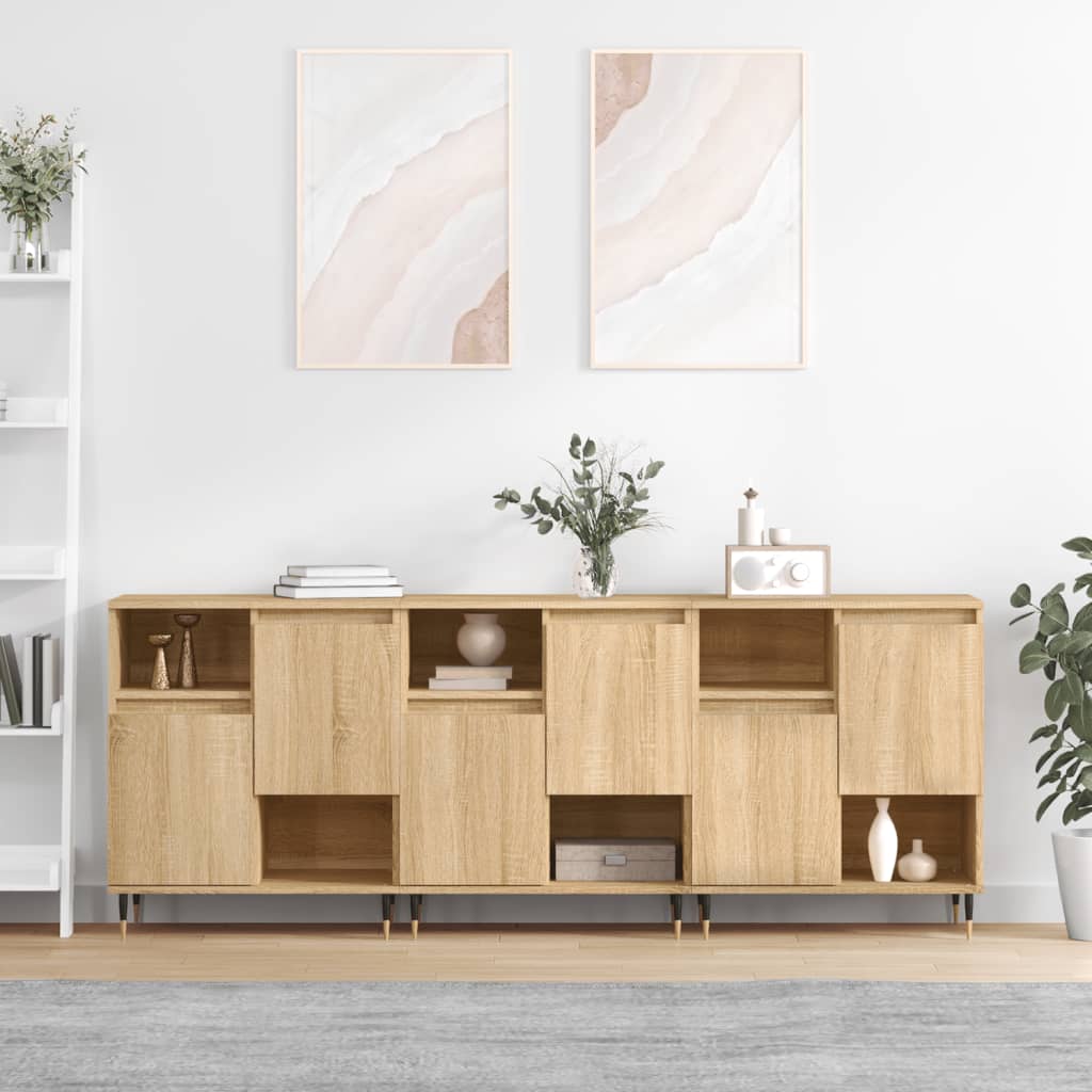 Buffets 3 pcs Chêne sonoma Bois d'ingénierie - XIOS