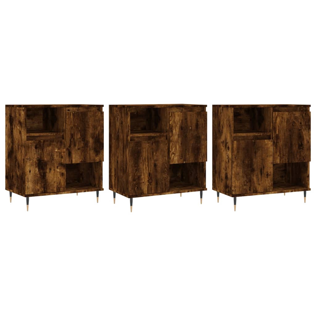 Buffets 3 pcs Chêne fumé Bois d'ingénierie - XIOS