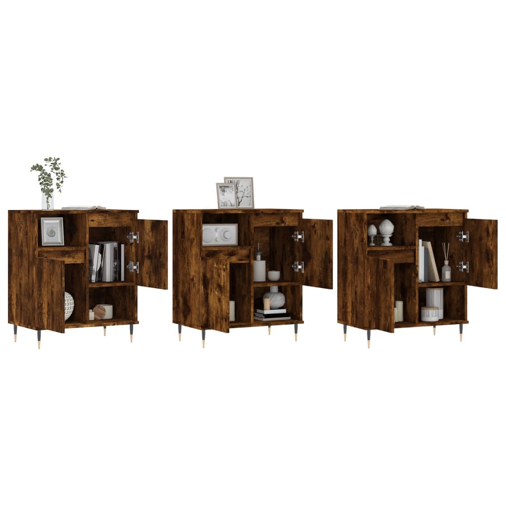 Buffets 3 pcs Chêne fumé Bois d'ingénierie - XIOS