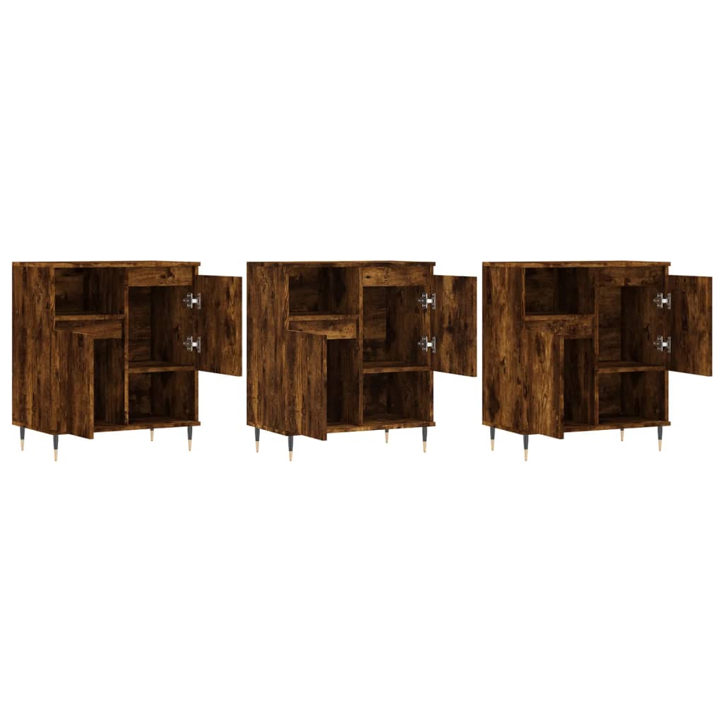 Buffets 3 pcs Chêne fumé Bois d'ingénierie - XIOS