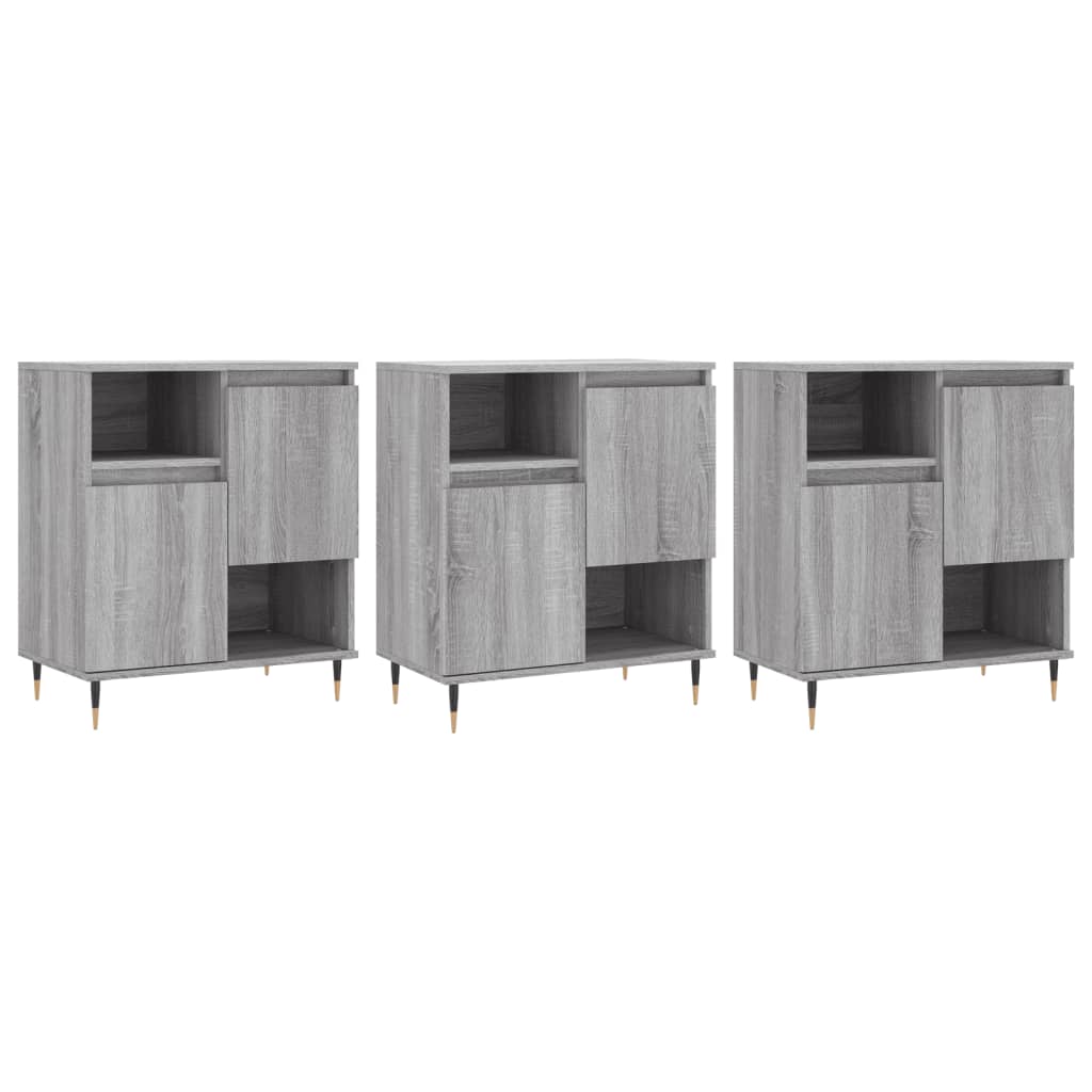 Buffets 3 pcs Sonoma gris Bois d'ingénierie - XIOS