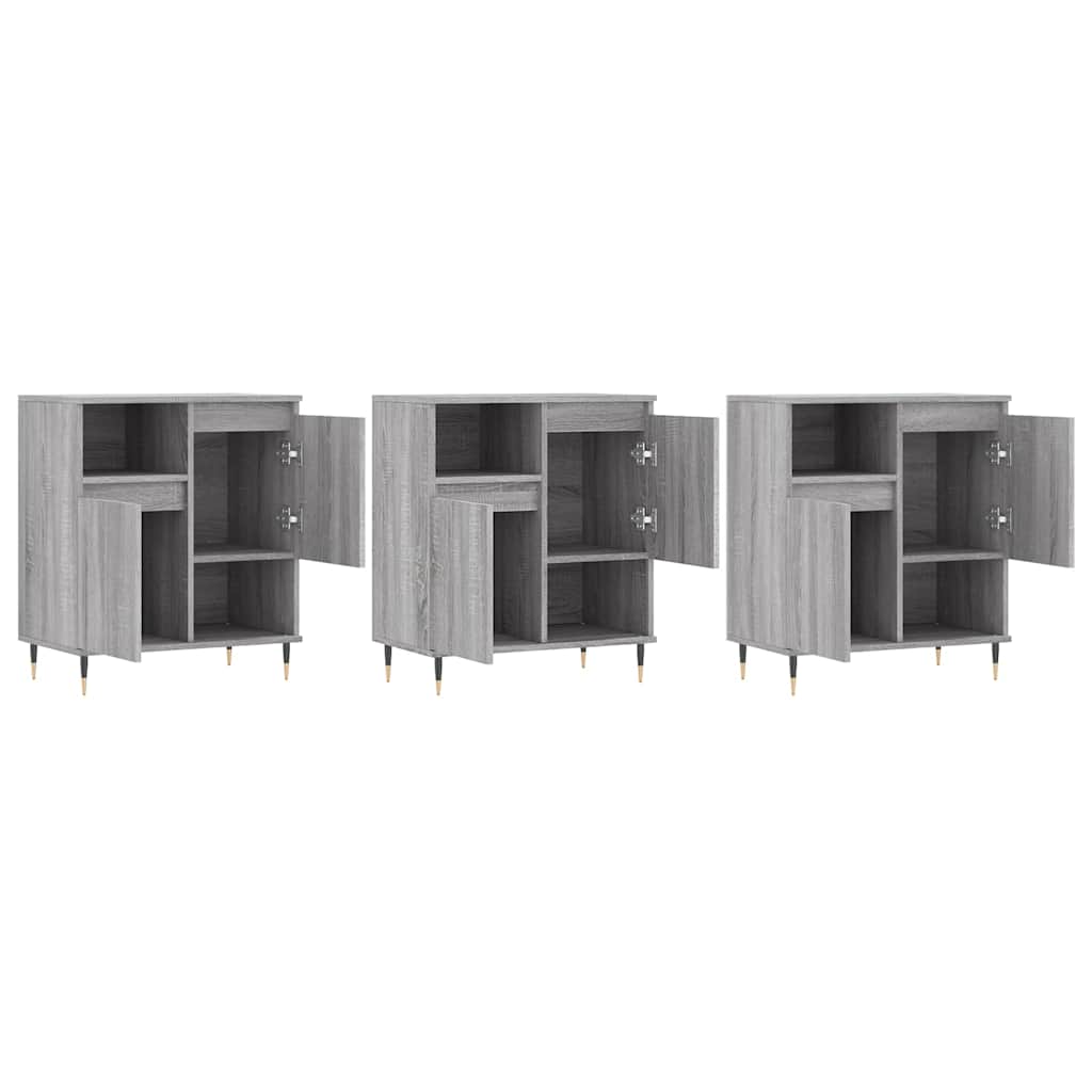 Buffets 3 pcs Sonoma gris Bois d'ingénierie - XIOS