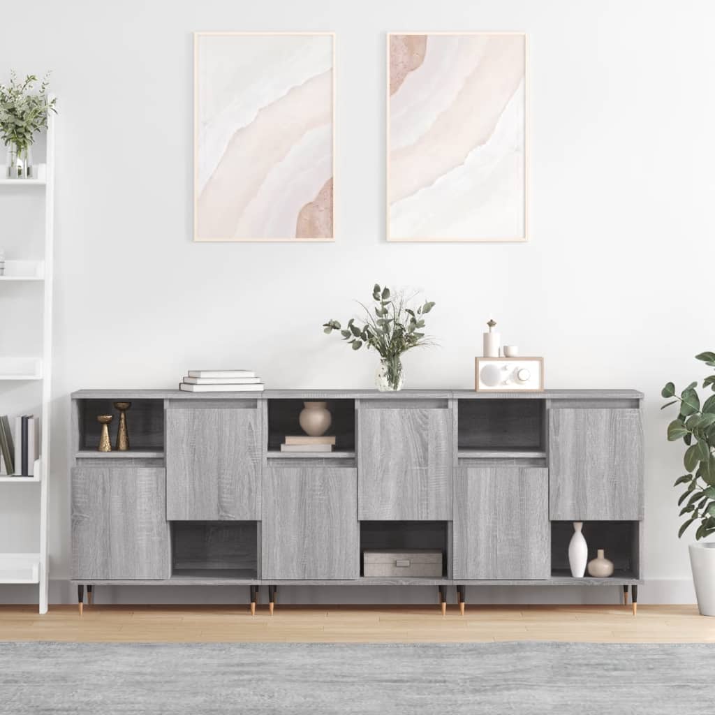 Buffets 3 pcs Sonoma gris Bois d'ingénierie - XIOS