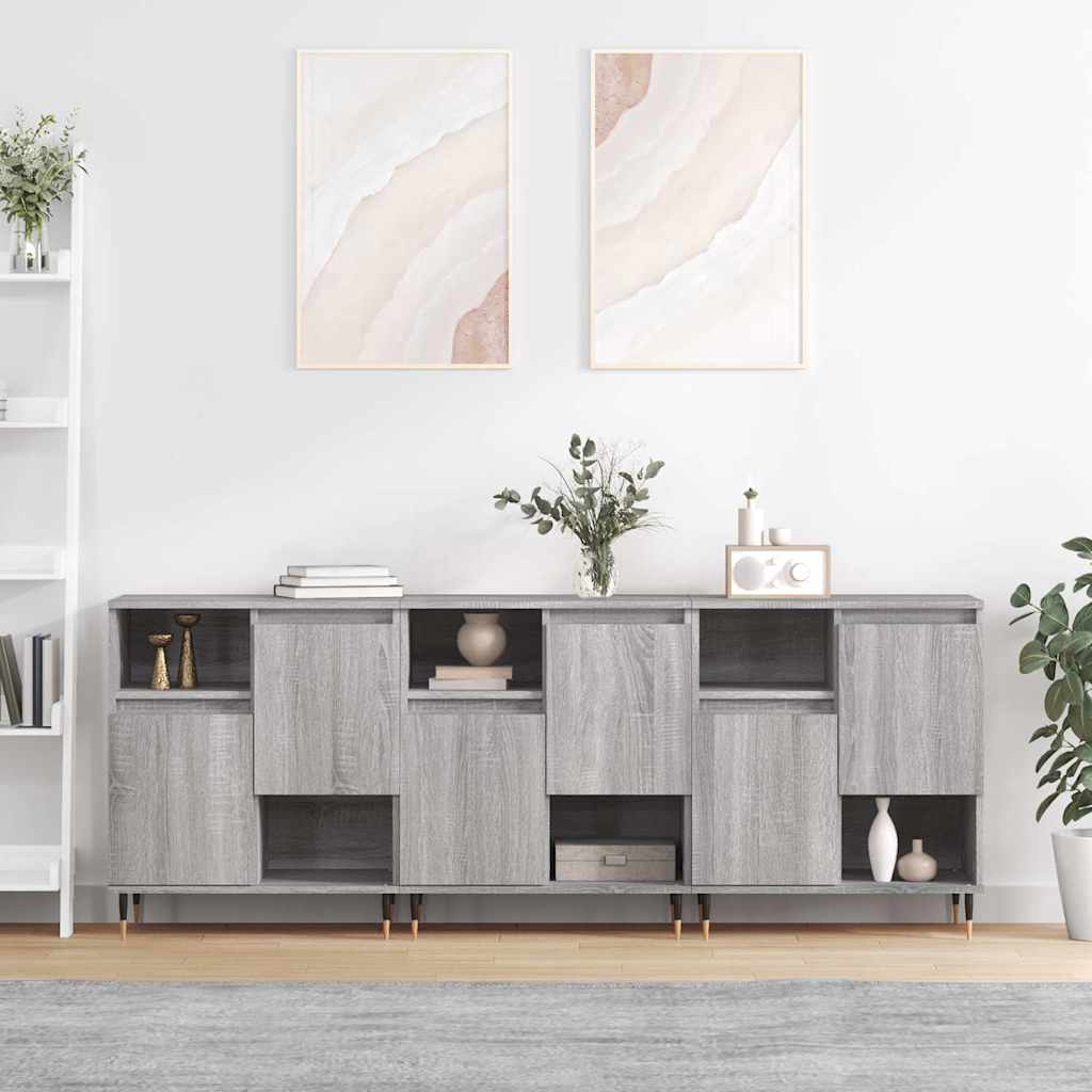 Buffets 3 pcs Sonoma gris Bois d'ingénierie - XIOS