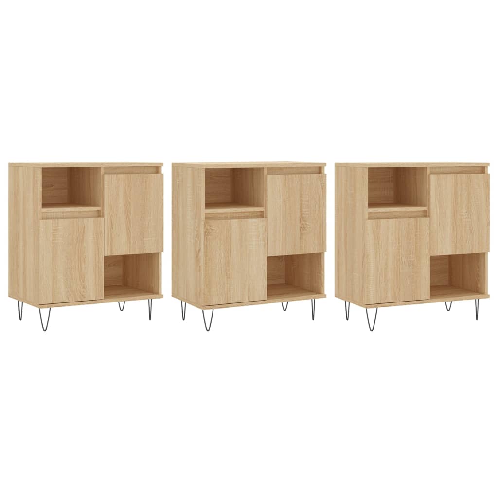 Buffets 3 pcs Chêne sonoma Bois d'ingénierie - XIOS