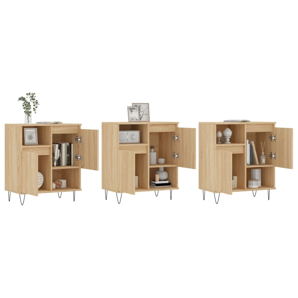 Buffets 3 pcs Chêne sonoma Bois d'ingénierie - XIOS