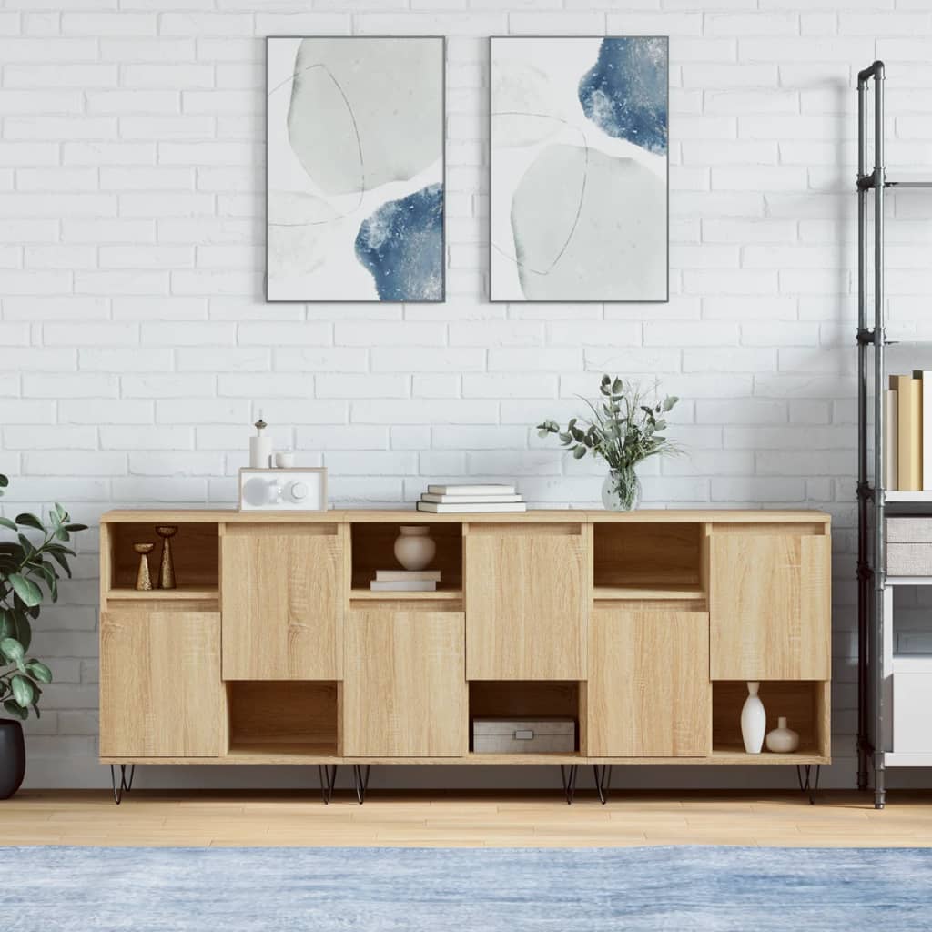 Buffets 3 pcs Chêne sonoma Bois d'ingénierie - XIOS