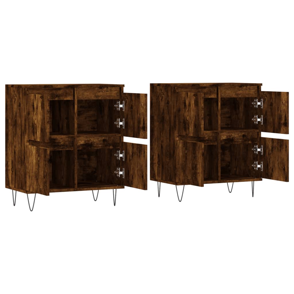 Buffets 2 pcs chêne fumé bois d'ingénierie - XIOS