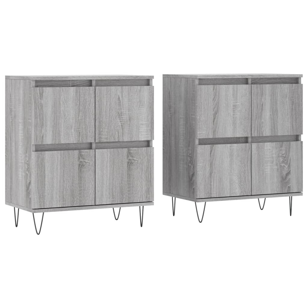 Buffets 2 pcs sonoma gris bois d'ingénierie - XIOS