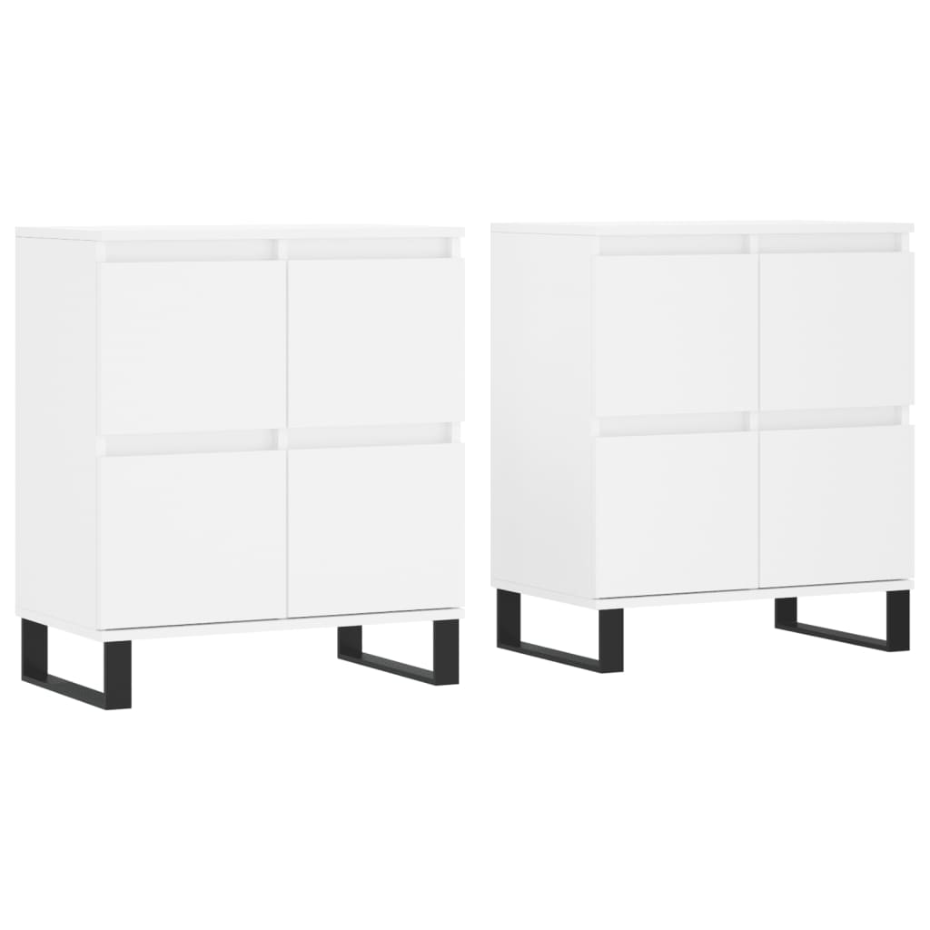 Buffets 2 pcs blanc bois d'ingénierie - XIOS