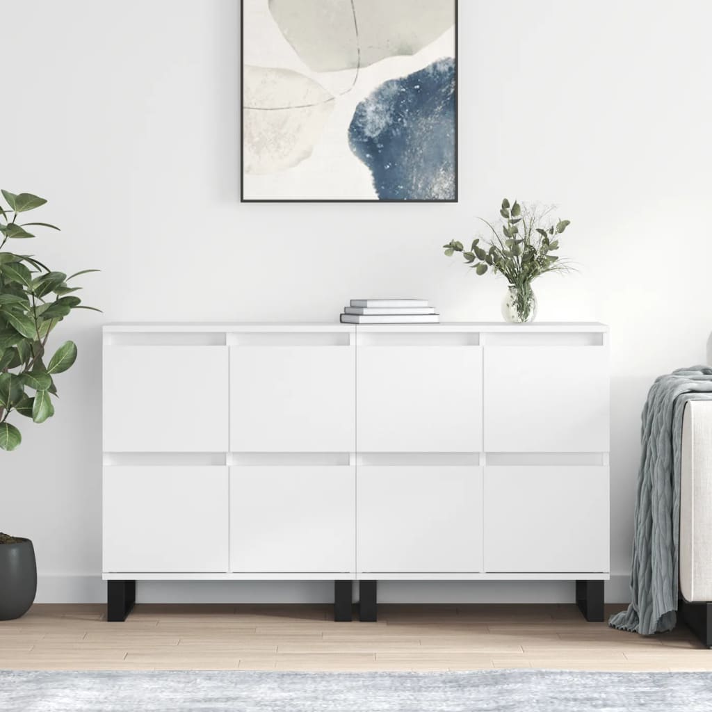 Buffets 2 pcs blanc bois d'ingénierie - XIOS