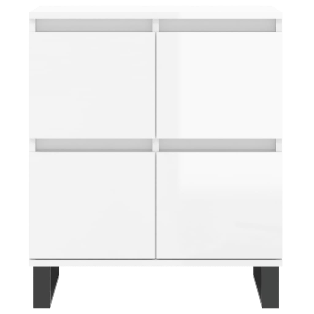 Buffets 2 pcs blanc brillant bois d'ingénierie - XIOS