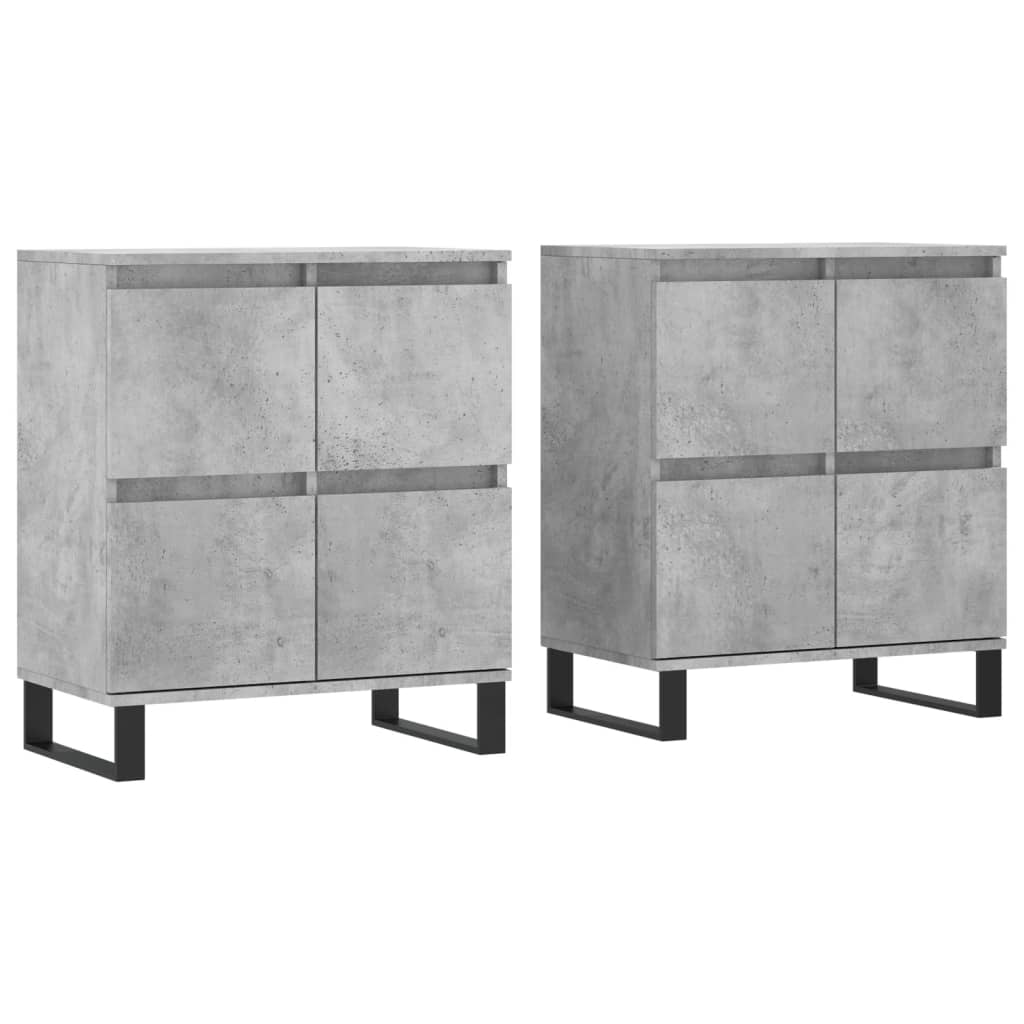 Buffets 2 pcs gris béton bois d'ingénierie - XIOS