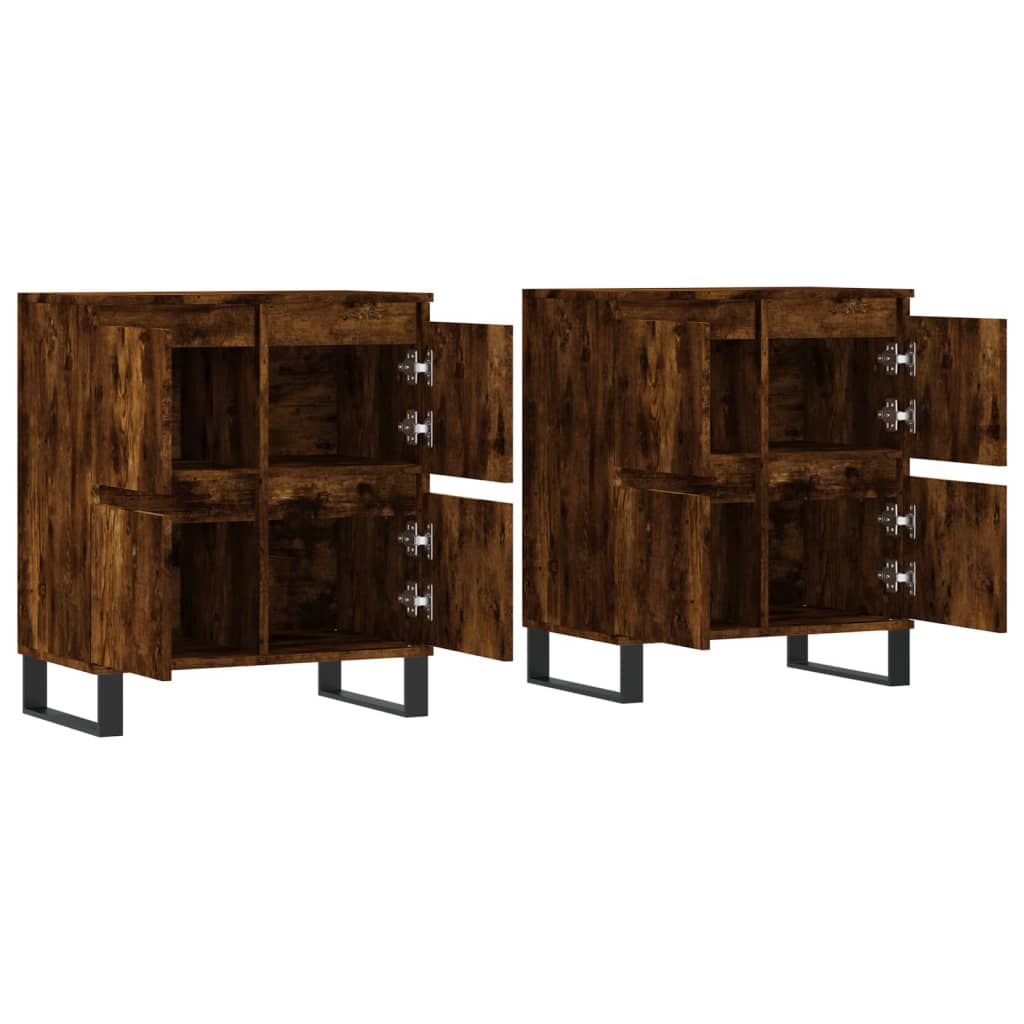 Buffets 2 pcs chêne fumé bois d'ingénierie - XIOS