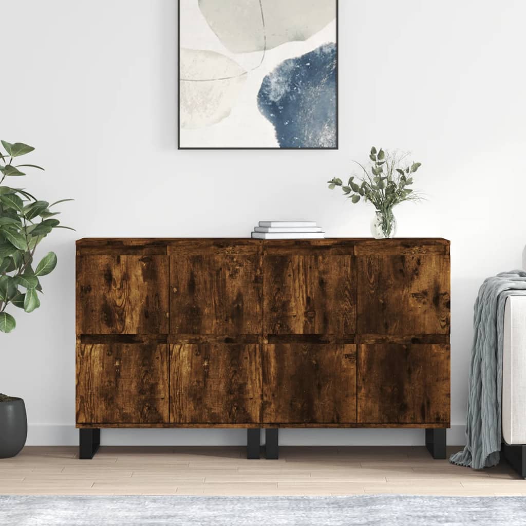 Buffets 2 pcs chêne fumé bois d'ingénierie - XIOS