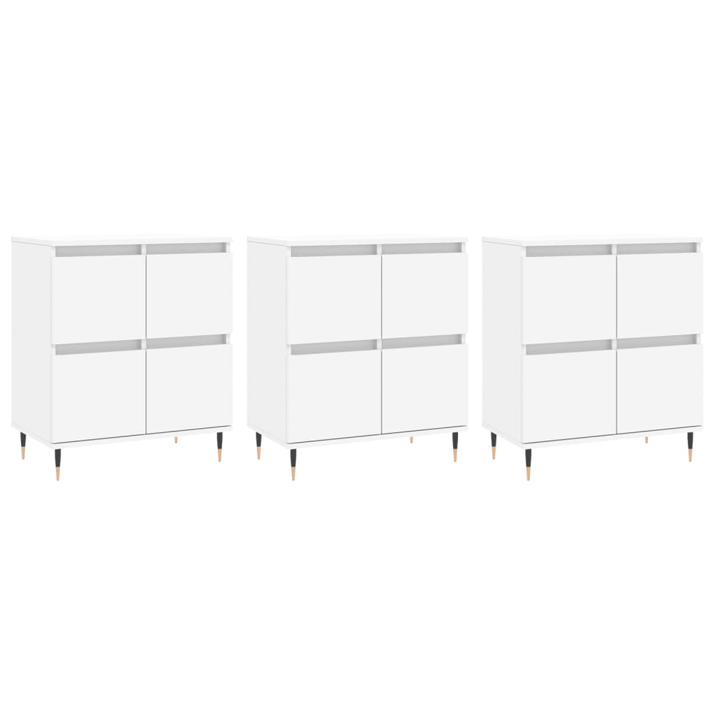 Buffets 3 pcs Blanc Bois d'ingénierie