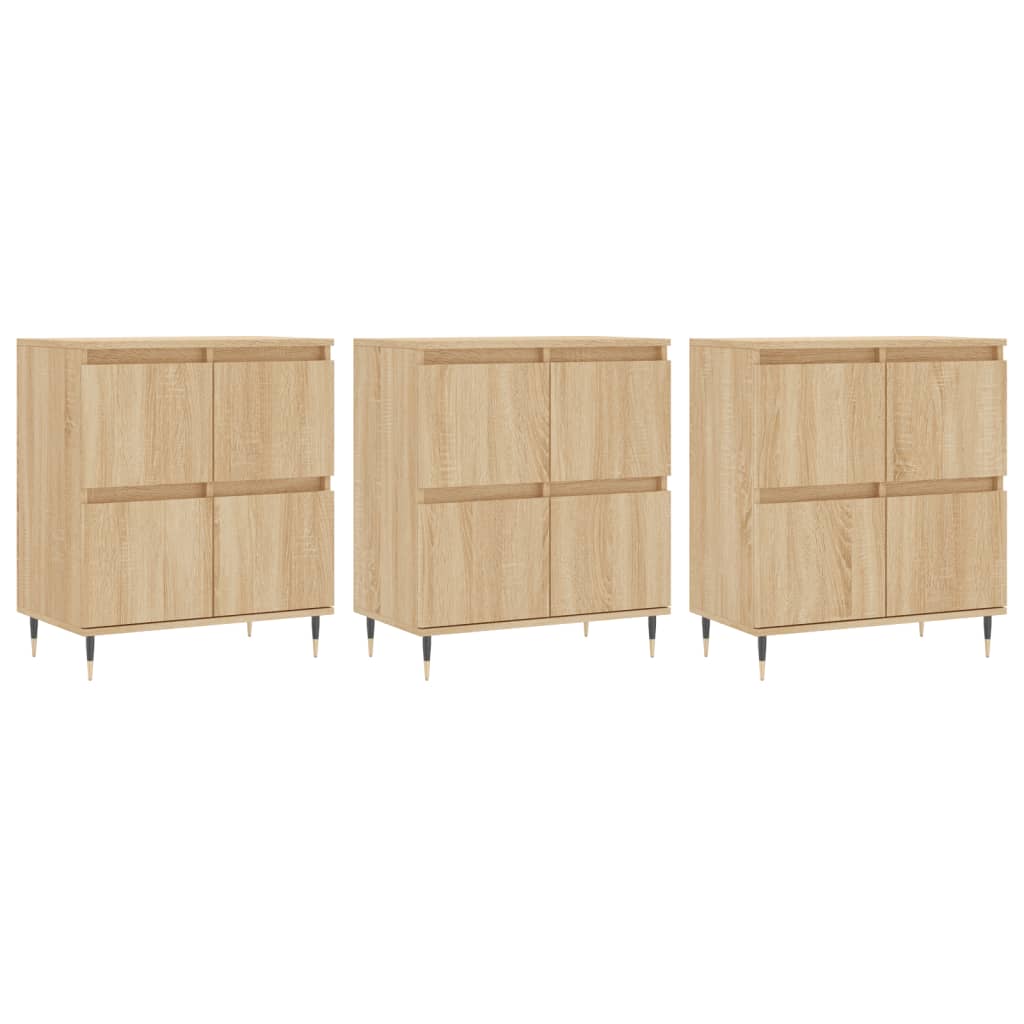 Buffets 3 pcs Chêne sonoma Bois d'ingénierie - XIOS