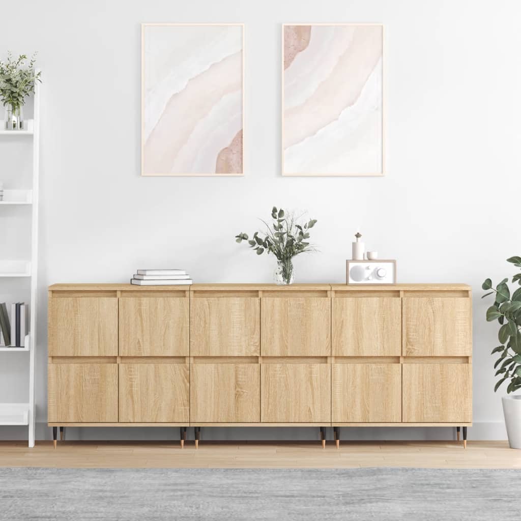 Buffets 3 pcs Chêne sonoma Bois d'ingénierie - XIOS
