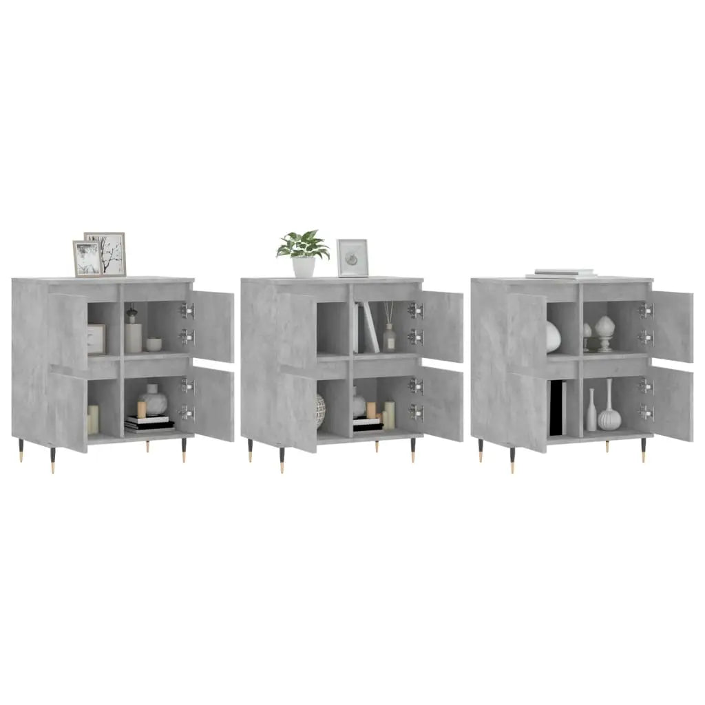 Buffets 3 pcs gris béton bois d’ingénierie - XIOS