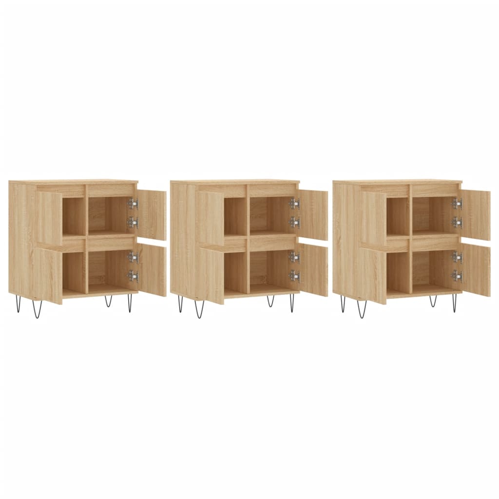 Buffets 3 pcs Chêne sonoma Bois d'ingénierie - XIOS
