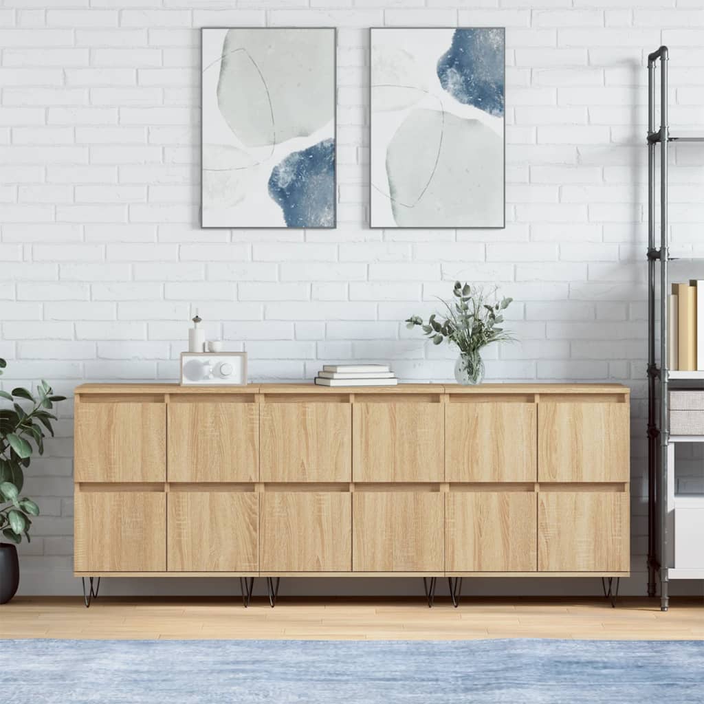 Buffets 3 pcs Chêne sonoma Bois d'ingénierie - XIOS