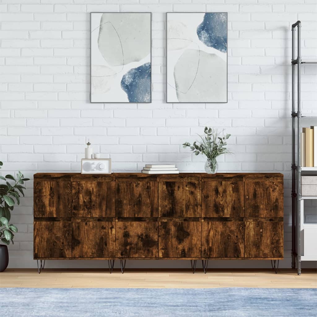 Buffets 3 pcs Chêne fumé Bois d'ingénierie - XIOS
