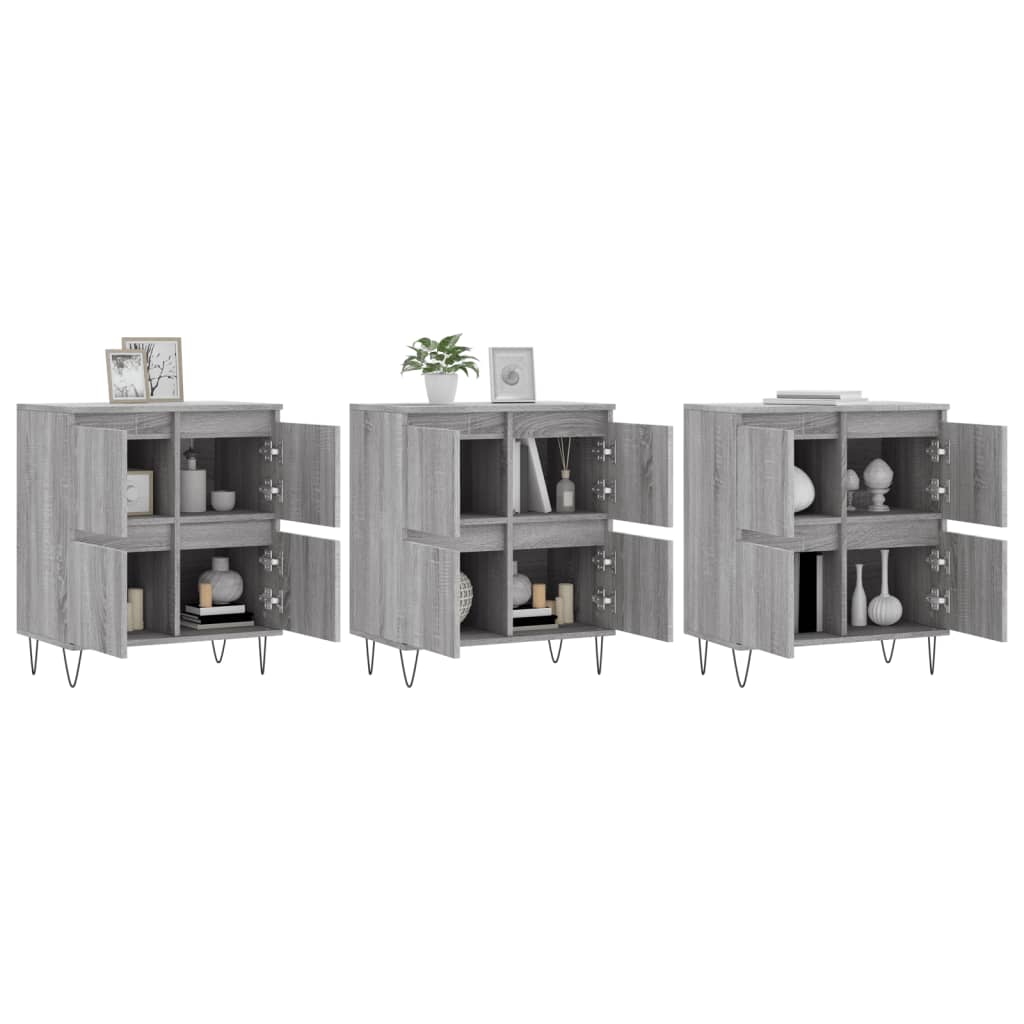 Buffets 3 pcs Sonoma gris Bois d'ingénierie - XIOS