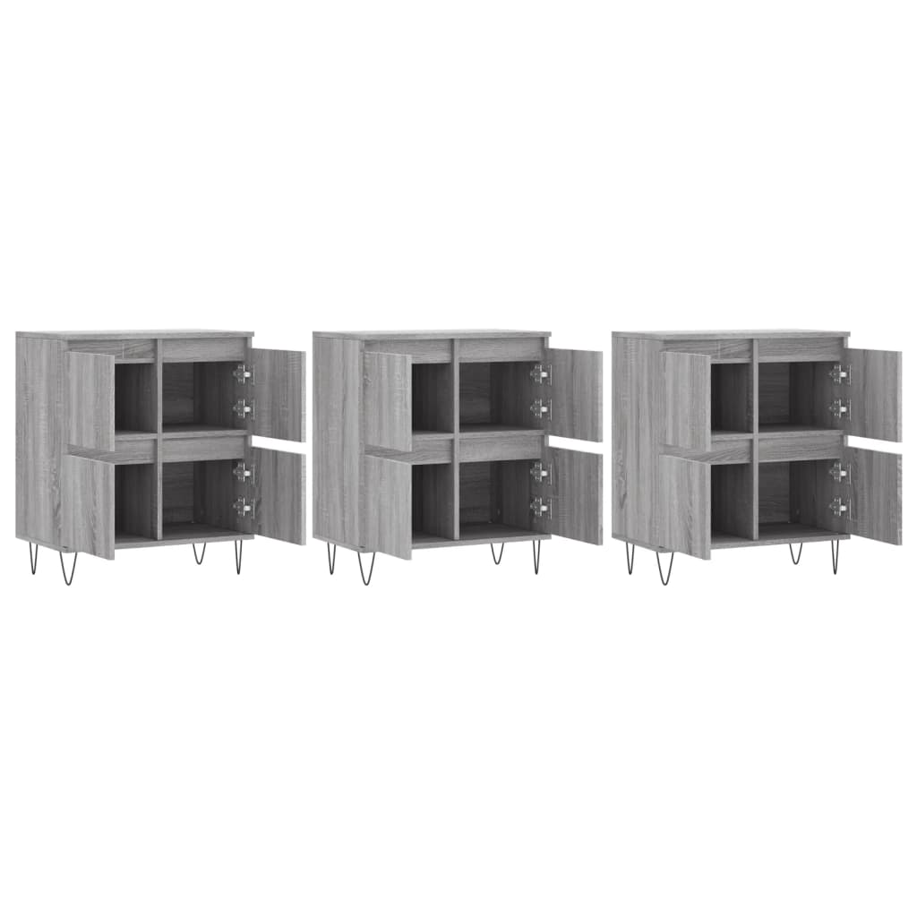 Buffets 3 pcs Sonoma gris Bois d'ingénierie - XIOS