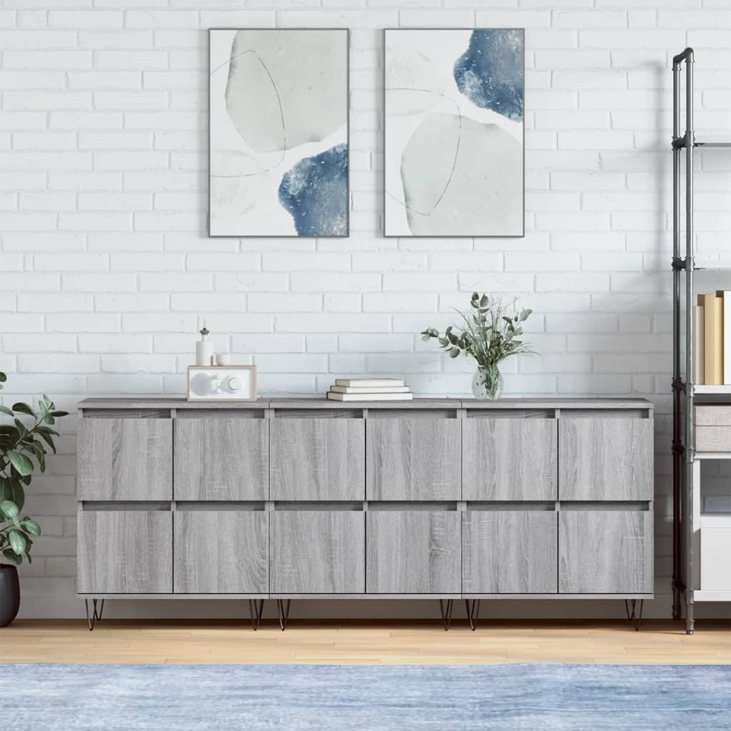 Buffets 3 pcs Sonoma gris Bois d'ingénierie - XIOS