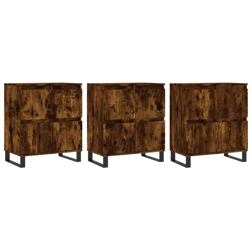 Buffets 3 pcs Chêne fumé Bois d'ingénierie - XIOS