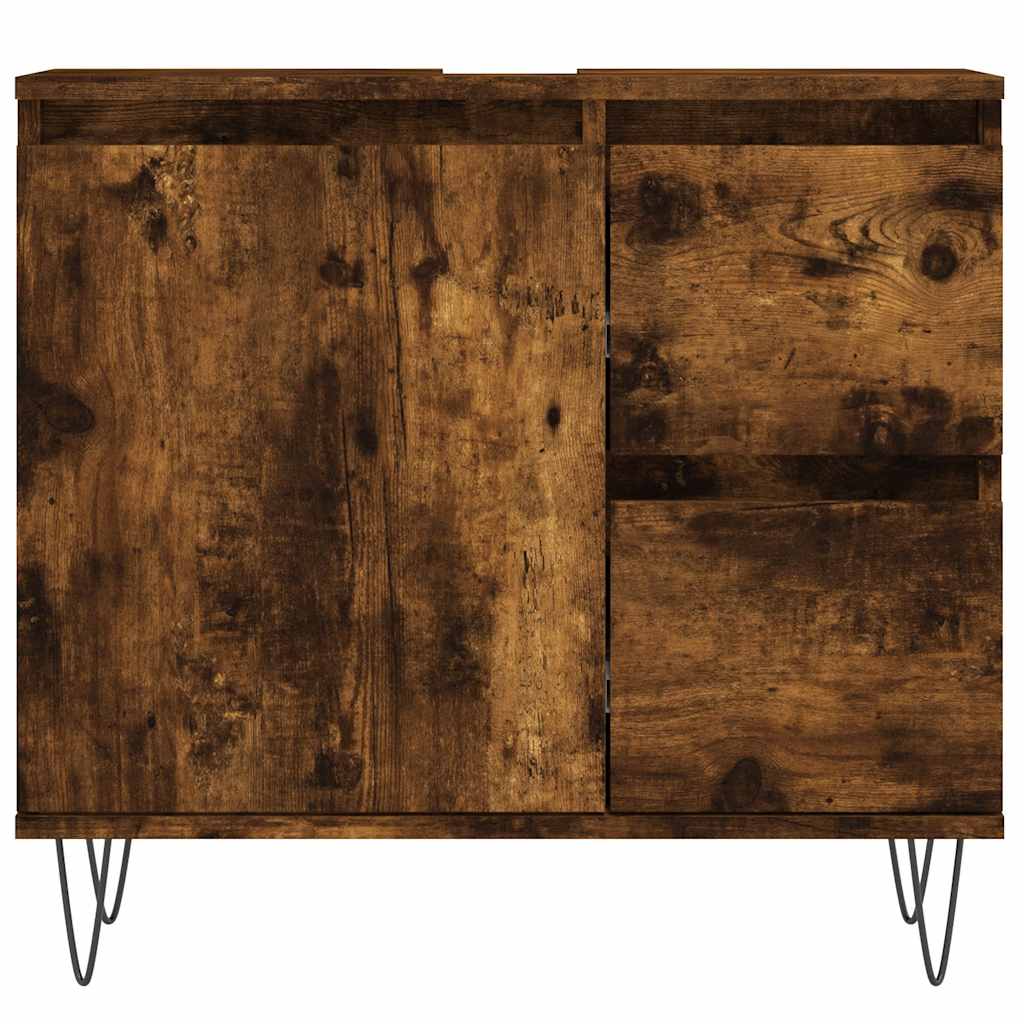 Ensemble de meubles de salle de bain 3 pcs Chêne fumé