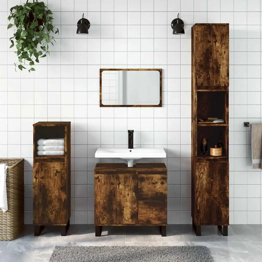 Ensemble de meubles de salle de bain 3 pcs Chêne fumé - XIOS