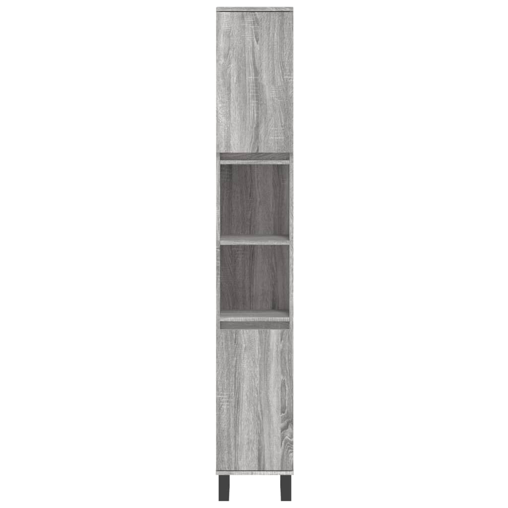 Ensemble de meubles de salle de bain 3 pcs Sonoma gris