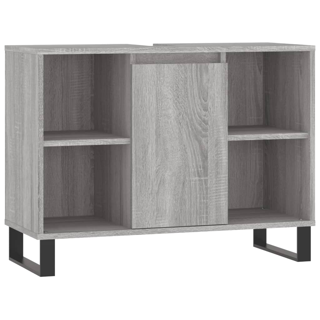 Ensemble de meubles de salle de bain 3 pcs Sonoma gris