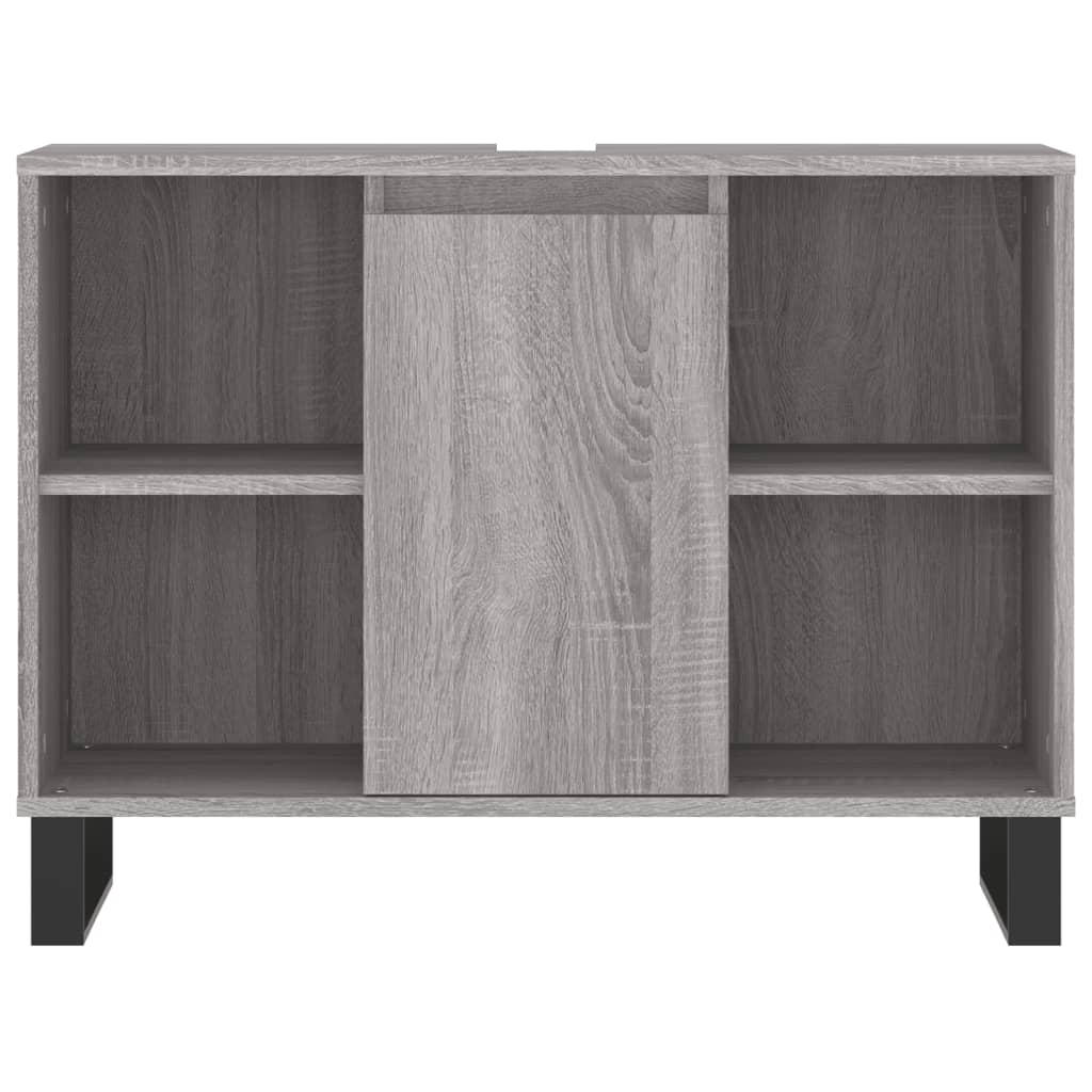 Ensemble de meubles de salle de bain 3 pcs Sonoma gris